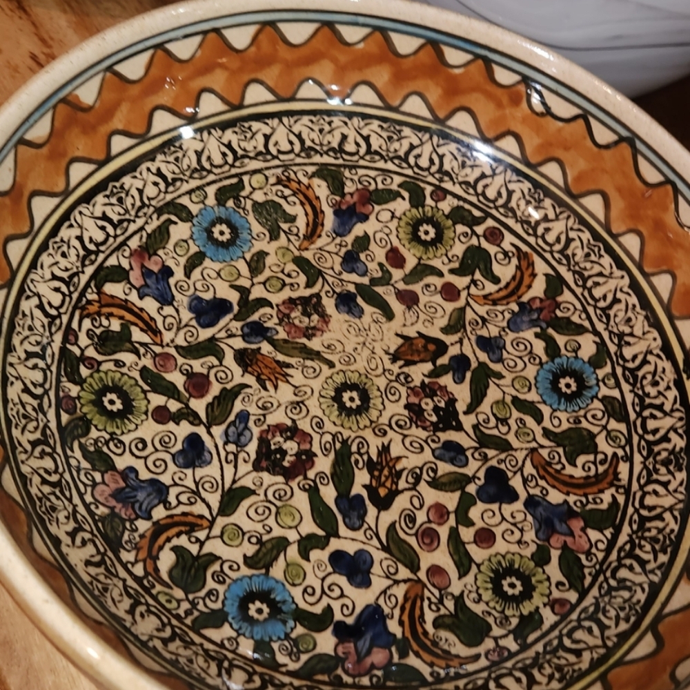 Neiman Marcus Antique Morocco Persian bowl hand painted rare pottery 1907 Mint